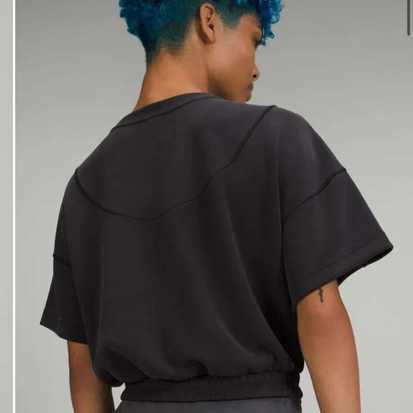 Lululemon Softstreme Gathered T-Shirt 8/Black - Picture 2 of 6